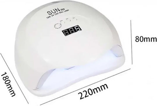 Professional Nail Polish Curing Lamp LED 72W White