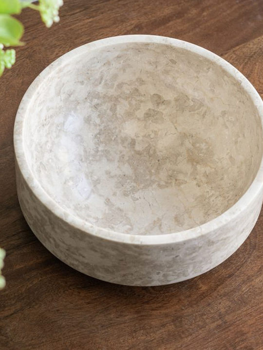 Artekko Marble Decorative Bowl Marble Beige 24x24x11cm