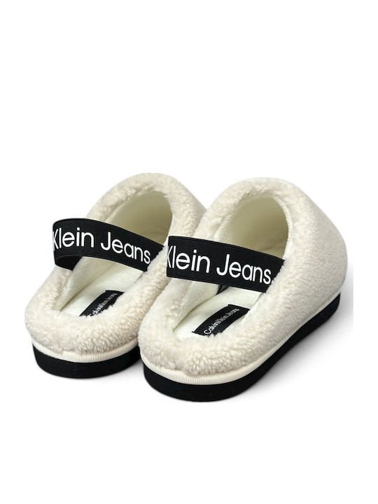 Women's Slippers with Fur White
