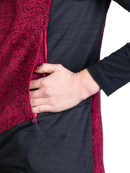 Fleece Γυναικεία Ζακέτα Cherry Black