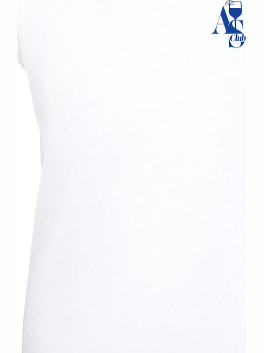 A S Club Damen Extended Shoulder T-Shirt Weiß