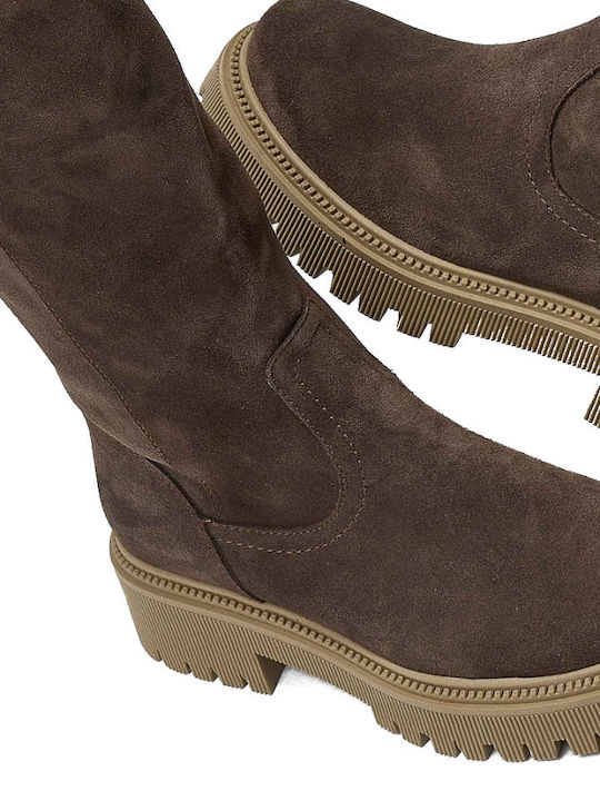 Leder Damenstiefel BROWN