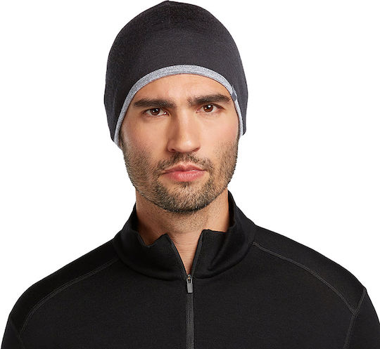 Beanie Unisex Wendbar Beanie Gestrickt in Schwarz Farbe