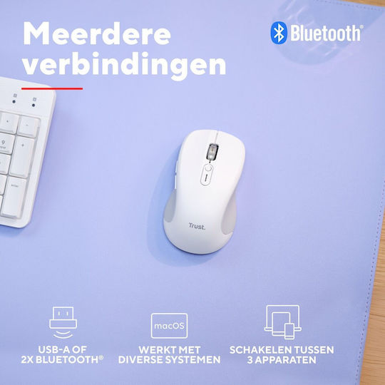 Trust 25674 Ασύρματο Bluetooth Ποντίκι Λευκό