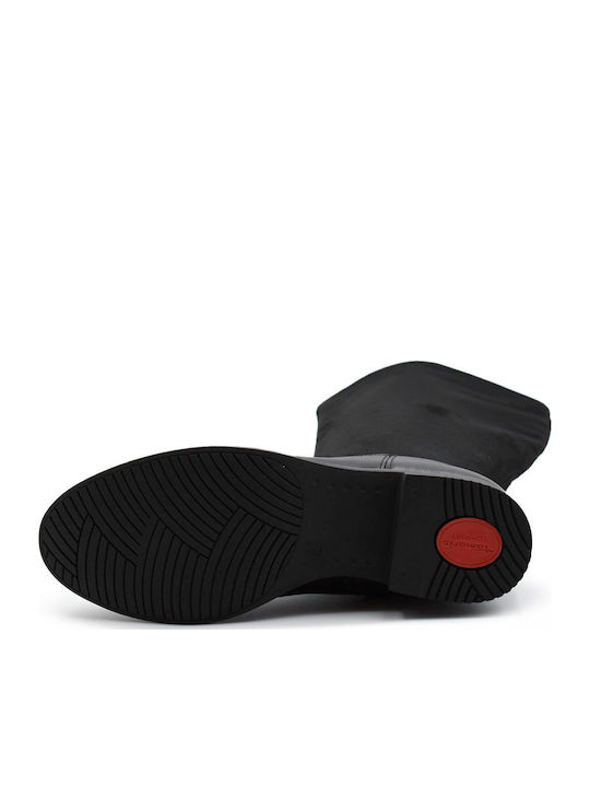 Leder Damenstiefel Schwarz