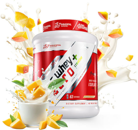 Iso Whey Zero + Creatine Protein Whey with Creatine Gluten & Lactose Free with Flavor Mango Yogurt 2kg