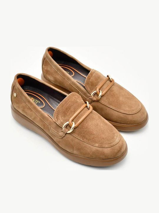 Δερμάτινα Γυναικεία Loafers σε Καφέ Χρώμα