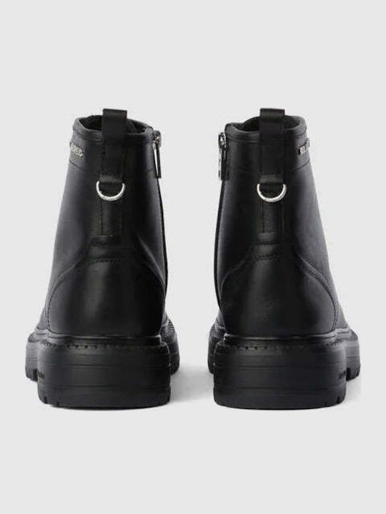 Leder Schwarz Herrenstiefel