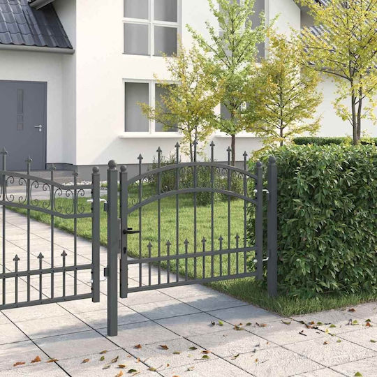 vidaXL Μεταλλική Πόρτα Φράχτη σε Γκρι Χρώμα 75cm x 1.03m