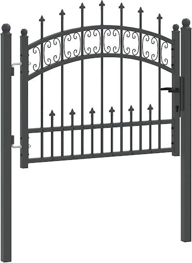 vidaXL Μεταλλική Πόρτα Φράχτη σε Γκρι Χρώμα 75cm x 1.03m