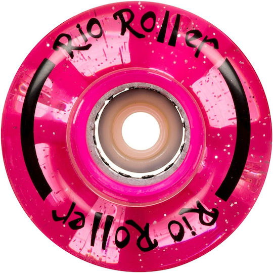 Rio Roller Light Up Quad Skate Ρόδες Glitter 58mm 82a Ροζ