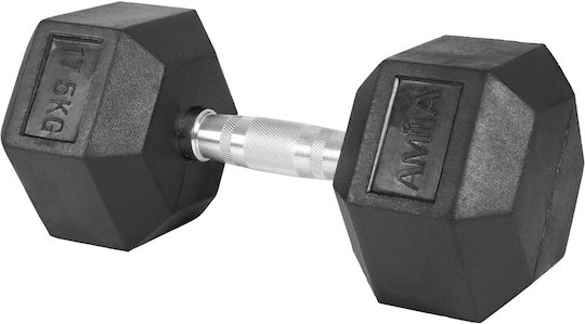 AMILA Hexagon Rubber Dumbbell 1 x 17.5kg