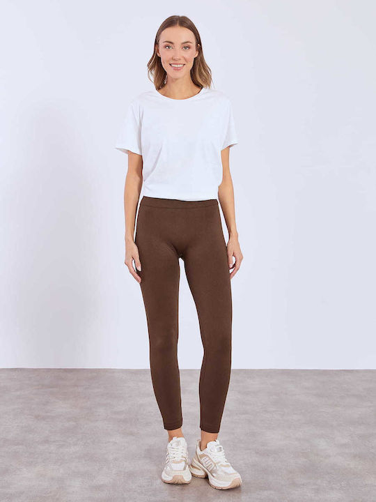 Celestino Дамски Еластичен Термоизолационен Клин Slim Fit Тъмнокафяв