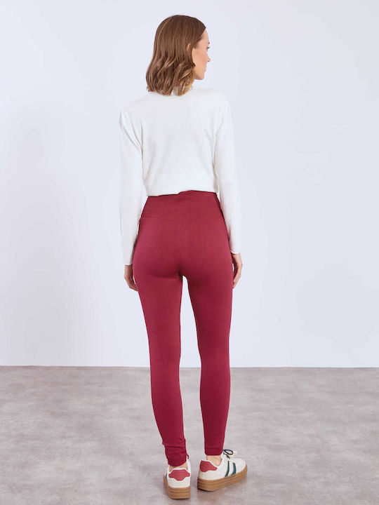 Celestino Colan Termic Elastic Slim Fit Burgundy pentru Femei