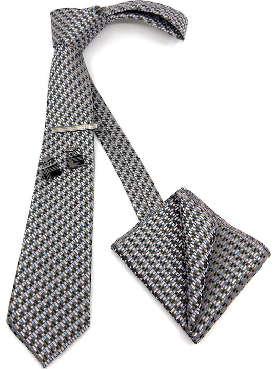 Legend Accessories Σετ Ανδρικής Γραβάτας με Σχέδια σε Γαλάζιο Χρώμα
