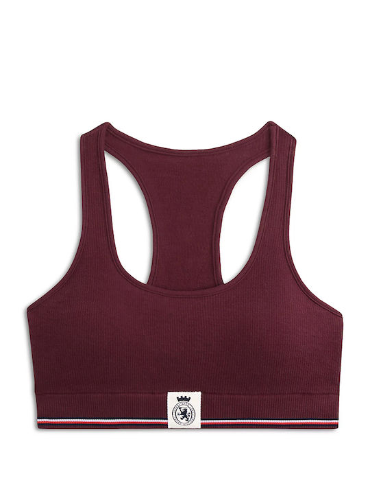 Tommy Hilfiger Rib Crest Logo Bralette Women Tommy Hilfiger Burgundy Uw0uw06061-xih