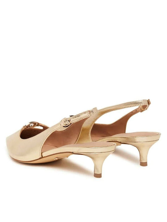 Γυναικείες Μπαλαρίνες Slingback σε Χρυσό Χρώμα
