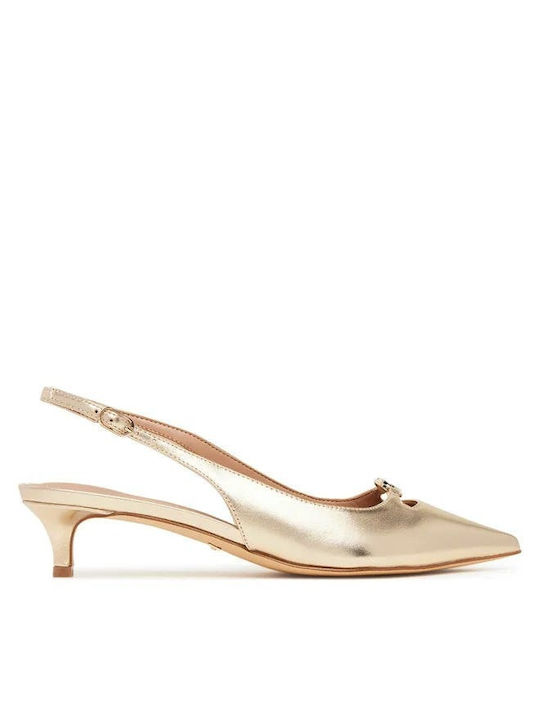 Γυναικείες Μπαλαρίνες Slingback σε Χρυσό Χρώμα