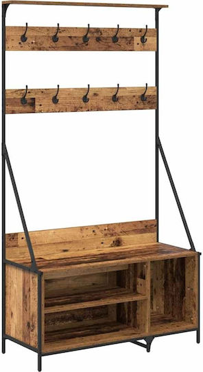 Mobilier de Intrare cu Cuier Old Wood 100x41x184cm