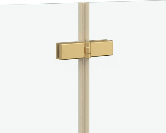 vidaXL Divider de verandă Duș cu Pliabil Ușă 95x140cm Dungi Oro