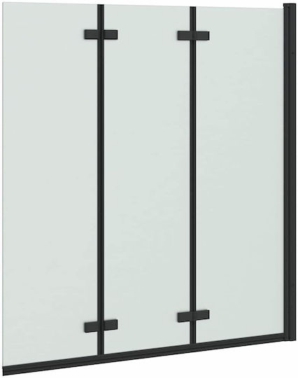 vidaXL Кабинет Душ с Сгъваем Врата 130x138см Ивици Черно