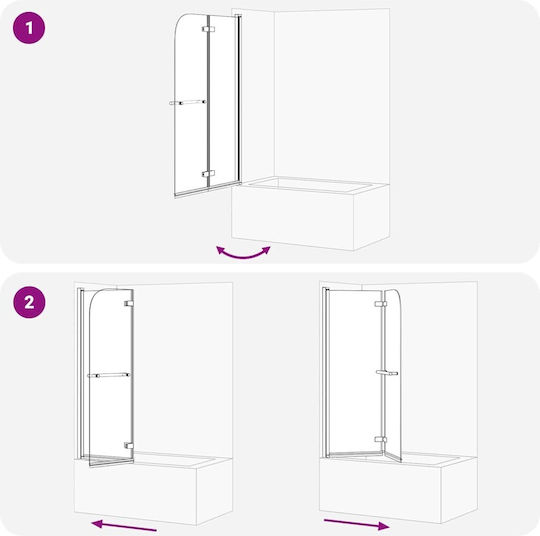 vidaXL Divider de verandă Duș cu Pliabil Ușă 95x140cm Dungi Oro