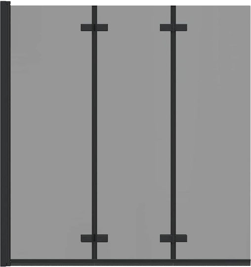vidaXL Cabinet Duș cu Pliabil Ușă 130x138cm Dungi Negru