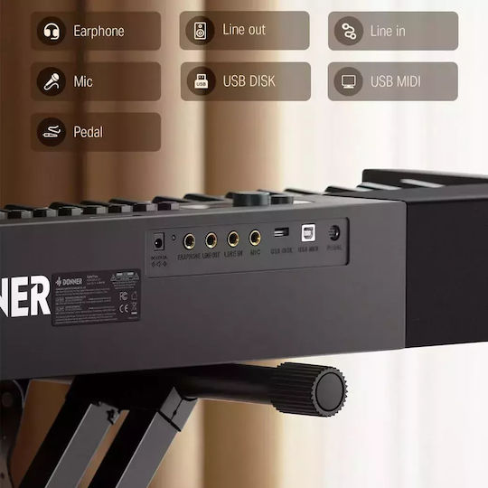 Donner Elektrisch Bühne Klavier DEP-20LT Lite Set mit 88 Gewichtet Tasten Eingebaute Lautsprecher und Anschluss an Kopfhörer