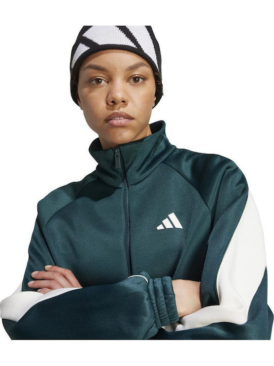 Track Top Γυναικεία Πλεκτή Ζακέτα σε Πράσινο Χρώμα
