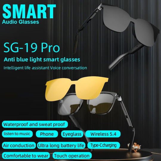 Έξυπνα Γυαλιά Ηλίου Bluetooth & Ενσωματωμένα Ηχεία Sg-19 Pro