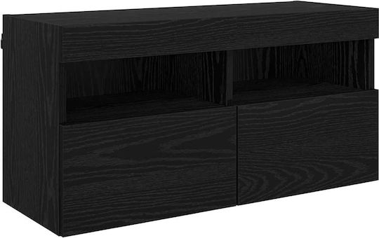 Животно помещение ТВ единица Black Beech с Осветление Д40.5xШ30xВ90бр