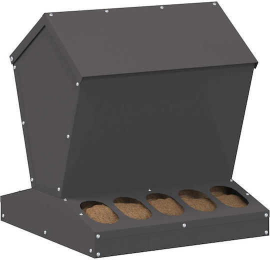 vidaXL Metal Feeder for Hens and Poultry with Capacity 4.65kg 40x40x45cm