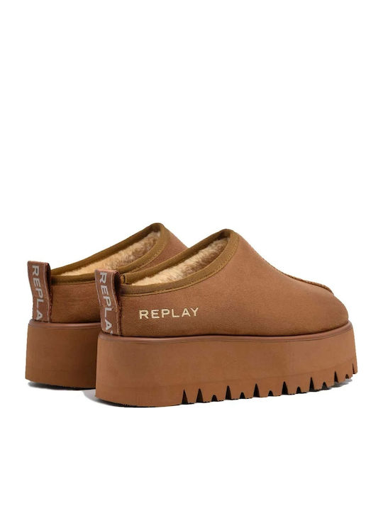 Melrose Open Country Mules με Χαμηλό Τακούνι σε Καφέ Χρώμα