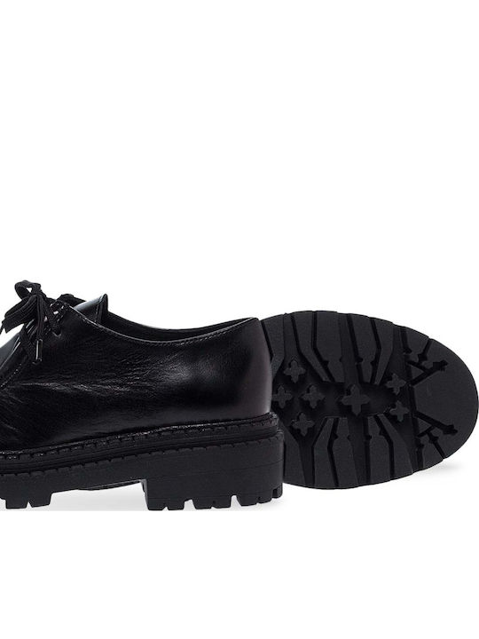 Leather Women's Moccasins in Black Color