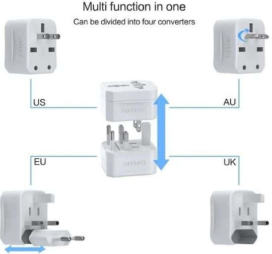 Earldom Es-lc15 Universal Adapter 6a Max White