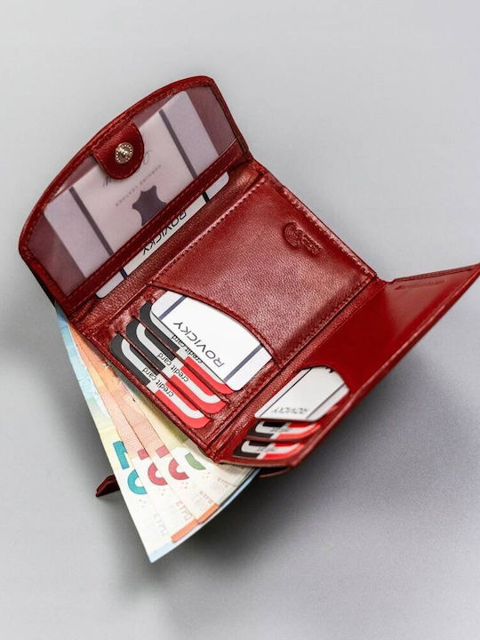 Δερμάτινο Γυναικείο Πορτοφόλι με RFID Κόκκινο