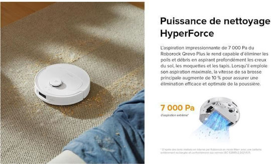 Roborock Q Revo Plus Robot Vacuum Cleaner with Laser Mapping & 7000Pa Suction Power White