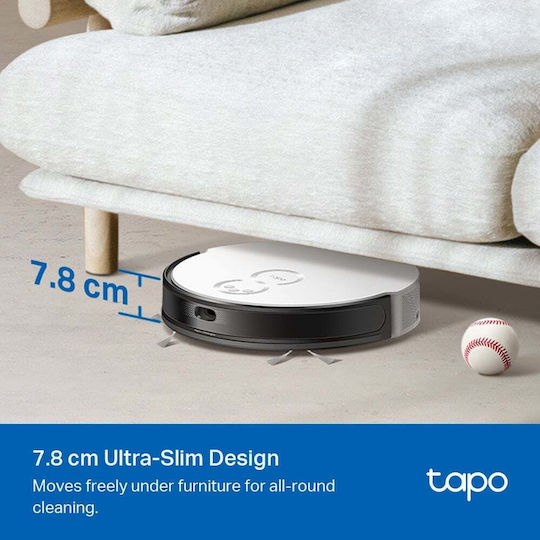 TP-LINK Tapo Rv20 Max Σκούπα Ρομπότ με Χαρτογράφηση Laser & Απορρόφηση 5300Pa Λευκή