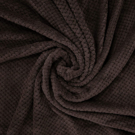 Popcorn Pătură Polar Fleece Superdublă 220x240cm Maro