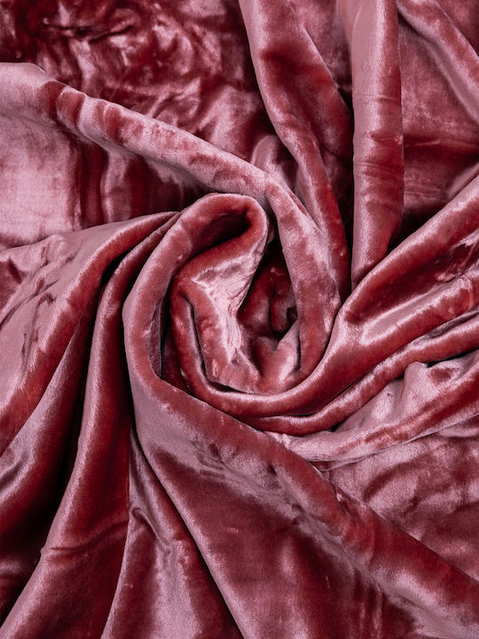 Sunshine Iris Velvet Blanket Double 220x240cm Coral