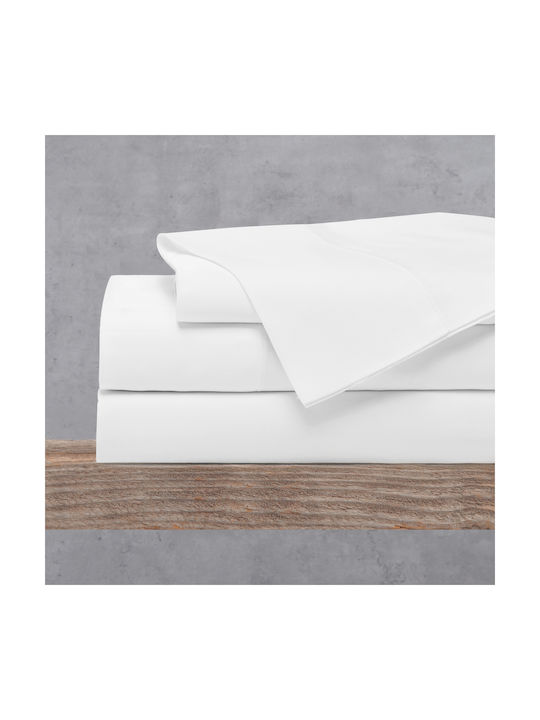 Perkali 100% Baumwolle – Hotel Bettlaken Weiß 2x 50x70 Falten 2x 50x70 Falten Perkali 100% Baumwolle Rythmos