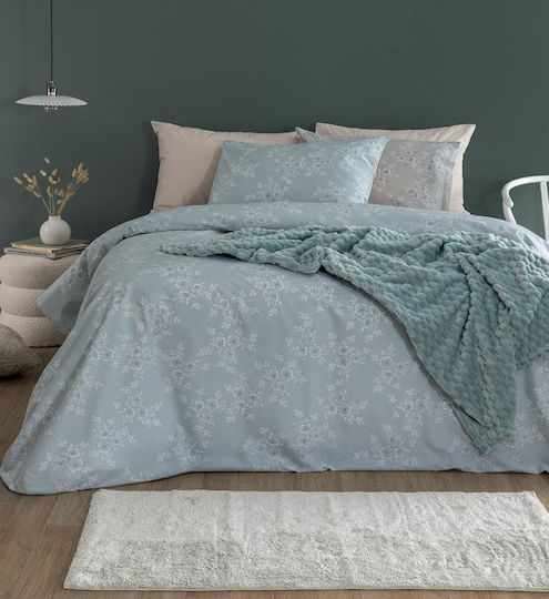 Palamaiki Duvet Cover Set Cotton Single with Pillowcase 170x250 Fashion Life Fl6280 Green