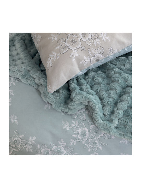 Palamaiki Duvet Cover Set Cotton Queen with 2 Pillowcases 240x250 Fashion Life Fl6280 Green
