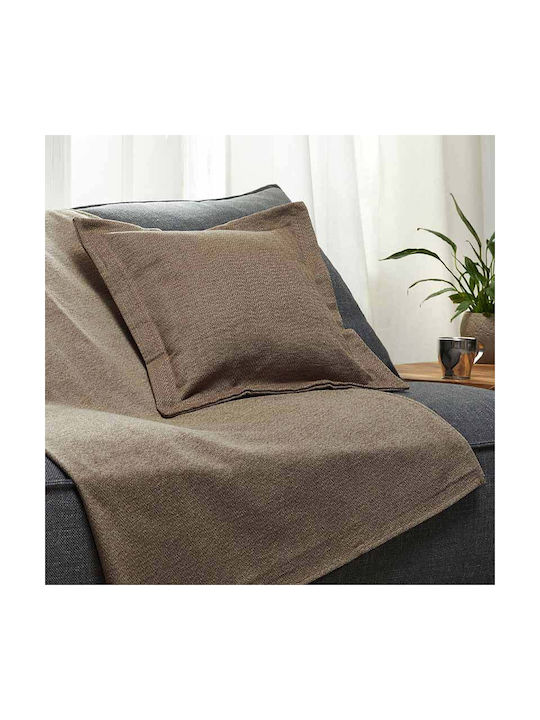 Aigaion Калъф За Възглавница Chenille Кафяв 45x45см