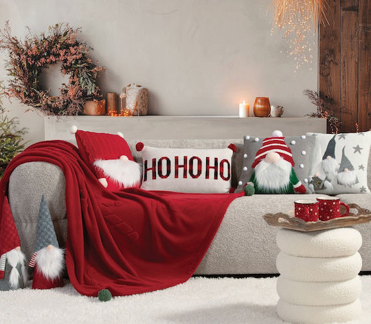 Nef-Nef Homeware Christmas Decorative Rectangular Pillowcase Ho White 30x50cm