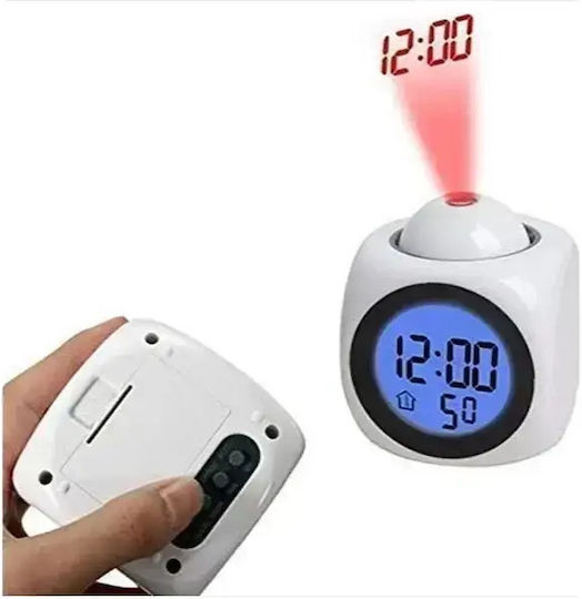 Arrango Ceas De Masă Digital Led Cu Ceas Deșteptător Alb Ak48203
