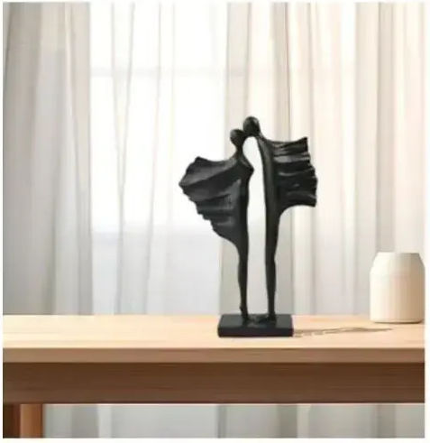 ForHome Διακοσμητικό Αγαλματίδιο Πολυρητίνης σε Μαύρο 18x6x28cm