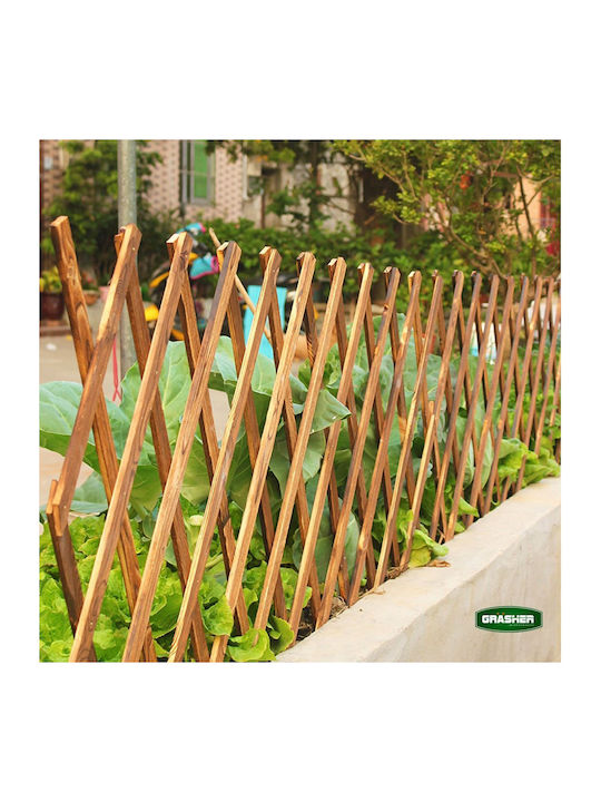 Klappbares Spalier Garten aus Holz mit Rasterdesign Rhombus in Braun Farbe 180x90cm E-1307