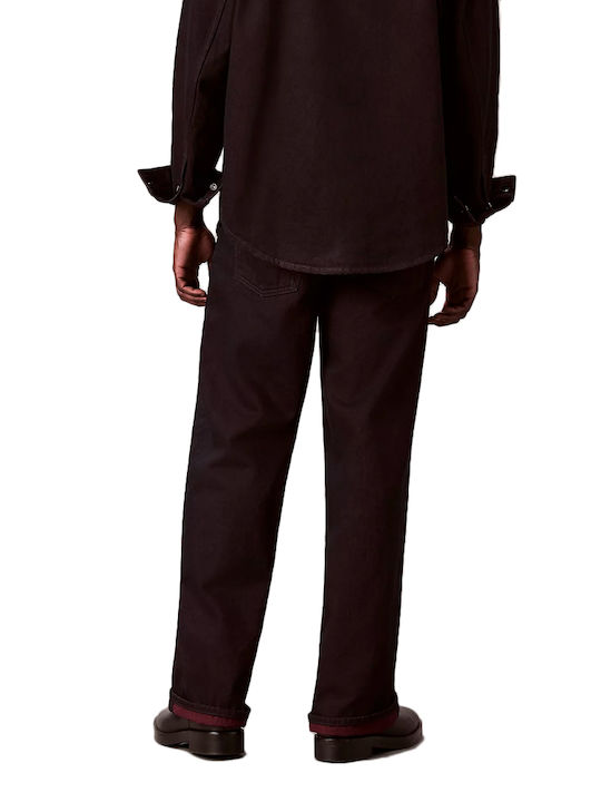 Calvin Klein Ανδρικό Παντελόνι Τζιν Loose Fit Baggy Merlot, Brown