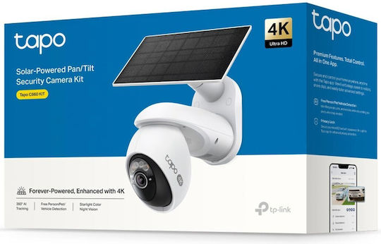 TP-LINK Tapo C660 KIT v1 IP Κάμερα Παρακολούθησης Wi-Fi 4K Αδιάβροχη Μπαταρίας με Αμφίδρομη Επικοινωνία